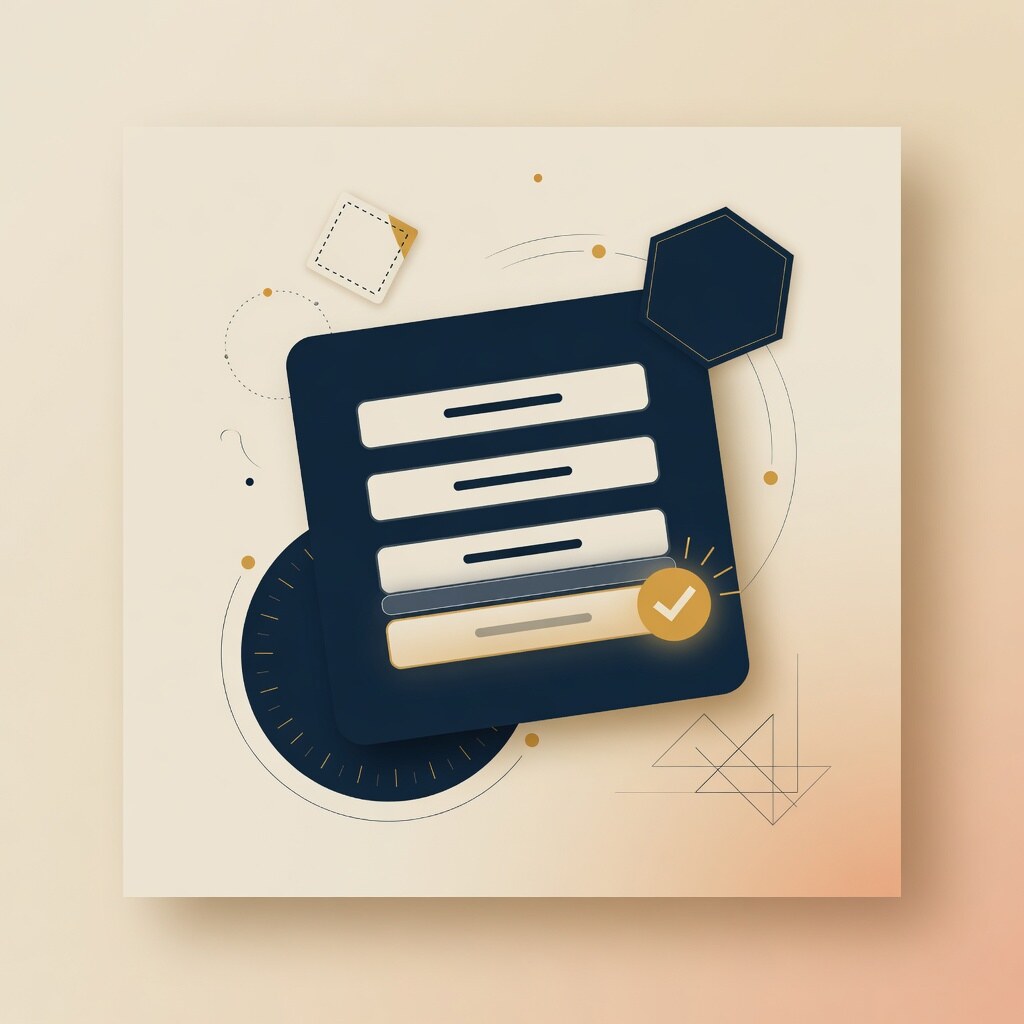 Abstrakte Illustration einer Quiz-Karte mit Häkchen